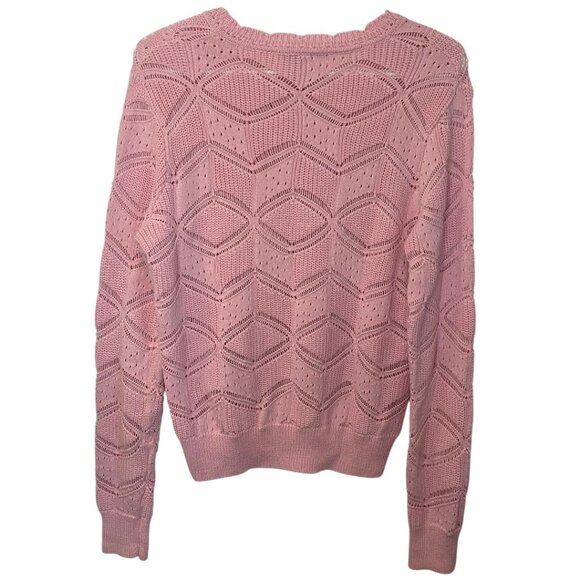 Cotton by Autumn Cashmere pink knit sweater size L - Picture 4 of 4